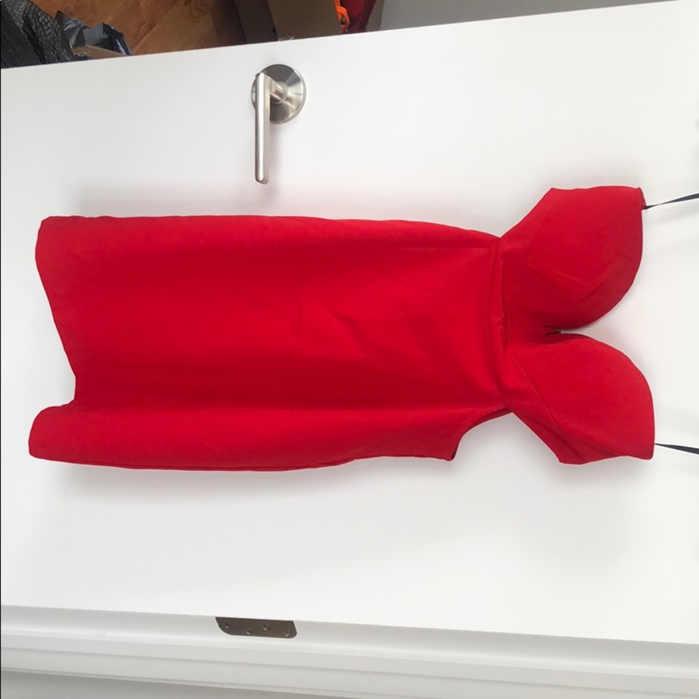 Nbd red sleeveless mini dress with cut out details
